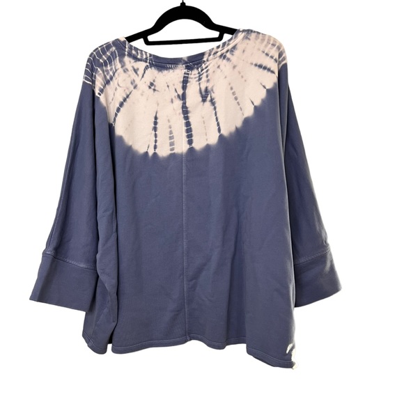 J. Jill Pure Jill Blue Tie Dye Dolman Sleeve Pullover Sweatshirt XL 100% Cotton - Picture 2 of 7